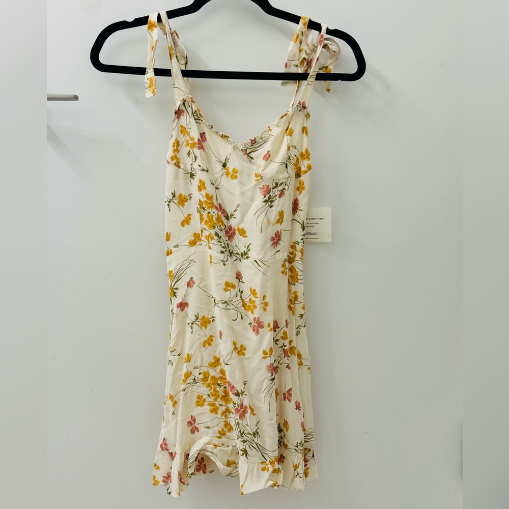 Floral reformation mini dress